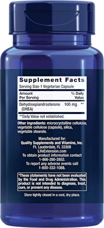 Life Extension DHEA Immune Support Bone Cognitive Health Anti-Aging and Mood Support 60 Veg Caps