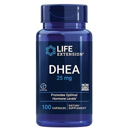 Life Extension DHEA 25 mg – Gluten-Free, Non-GMO – 100 Capsules