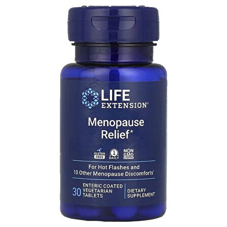 Life Extension Menopause Relief – For Hot Flashes And 10 Other Menopause Discomforts Siberian Rhubarb Menopause for Women Ease hot Flashes, Mood Swings Night Sweats Relief Hormone-Free Gluten-Free Vegetarian, 30 Tablet
