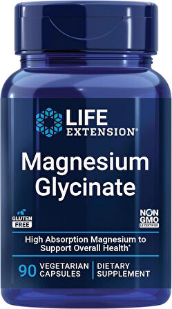 Life Extension Magnesium Glycinate Heart Health Bone Health Nerve and 90 Caps