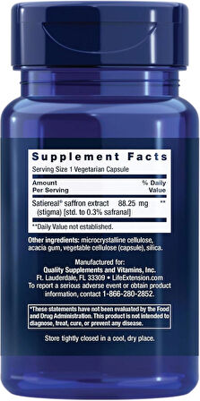 Life Extension Optimized Saffron Health Eating 60 vegetarian caps