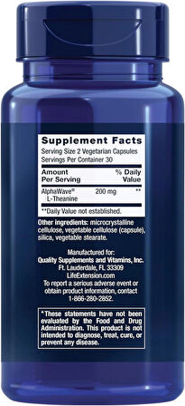 Life Extension L-Theanine 200 Mg 60 Caps