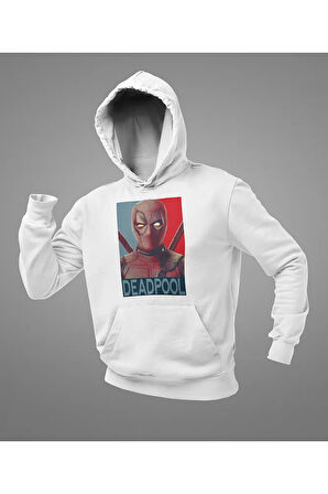 Film Karakteri Deadpool Baskılı Unisex Oversize Marvel Hoodie