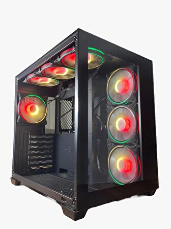 GAMEFORCE Liquid 7×120 Mm Fanlı Rgb Kumandalı Kontrolcülü Oyuncu Bilgisayar Kasası