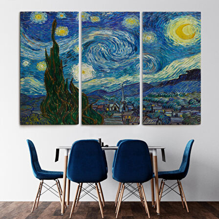 LilaFil Vincent Van Gogh, Yıldızlı Gece Kanvas Tablosu ( TEK PARÇA )