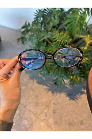 Lille Oval Elips Trend Model Mavi Işık Korumalı Gözlük 58 18 145
