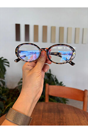 Lille Oval Elips Trend Model Mavi Işık Korumalı Gözlük 58 18 145