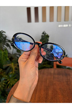 Lille Oval Elips Trend Model Mavi Işık Korumalı Gözlük 58 18 145