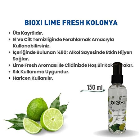 Bioxi® Lime Fresh 80° Kolonya 150 ML