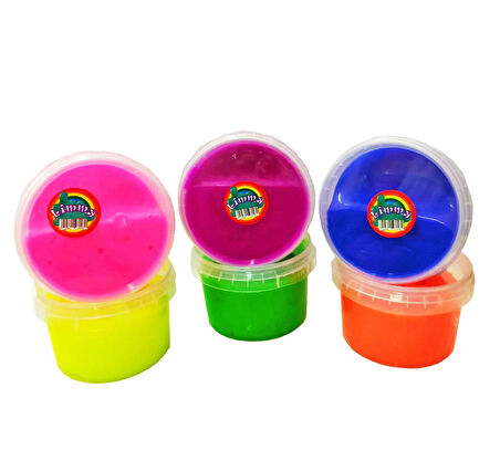 Limmy Slime Oyun Jeli Yuvarlak Kutu Polymer Slime Eğitici Oyun Seti 6'lı Set 170gr