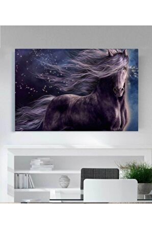 At Resimli Kanvas Tablo