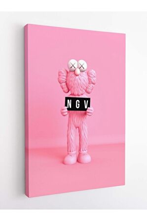 Kaws Pink Kanvas Tablo