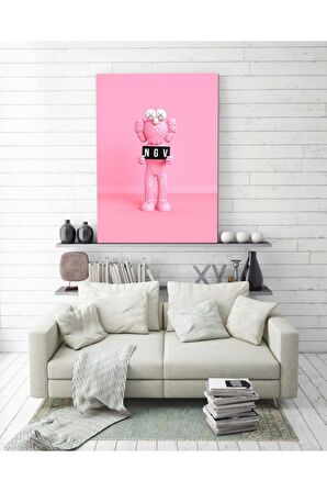 Kaws Pink Kanvas Tablo
