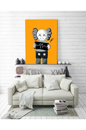 Turuncu Kaws Energy Duvar Dekorasyonu Kanvas Tablo
