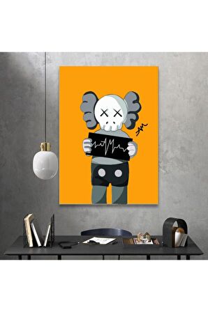 Turuncu Kaws Energy Duvar Dekorasyonu Kanvas Tablo