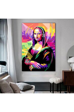 Monolisa Illustrasyon Sanatsal Baskı Kanvas Tablo