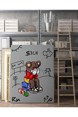 Kaws Robotik Duvar Dekorasyon Kanvas Tablo