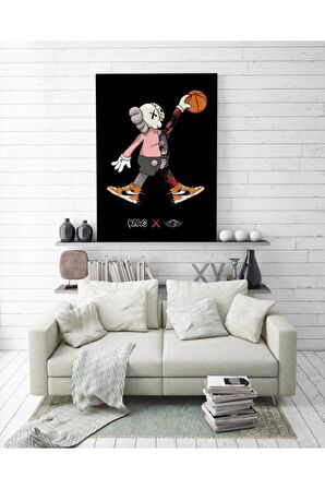 Kaws Basketball Duvar Dekorasyon Kanvas Tablo