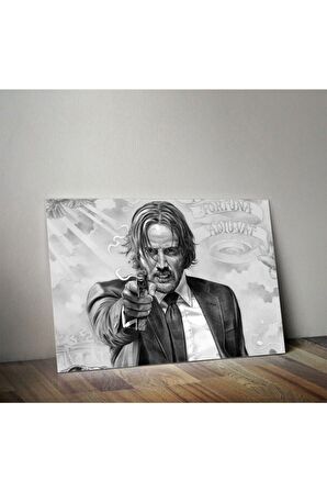 Gri John Wick Kanvas Tablo