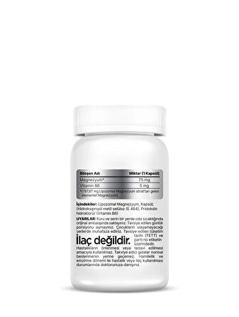 Nutrivita Nutrition Lipozomal Magnezyum + B6 Vitamin 30 Kapsül
