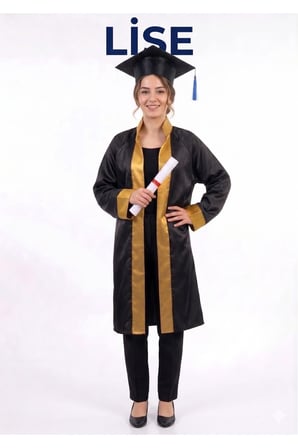 Unisex Lise Mezuniyet Kep Cübbesi Takımı