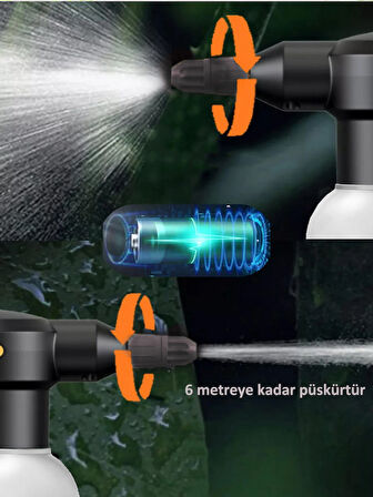 2 lt Şarjlı yüksek basınçlı püskürtücü standart, sulama, ilaçlama pompası