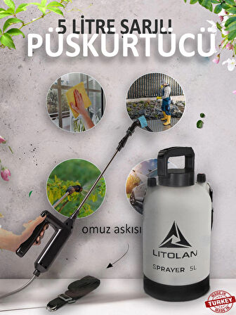 5 lt Şarjlı püskürtücü standart, sulama, ilaçlama pompası