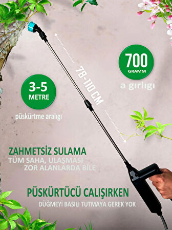 5 lt Şarjlı püskürtücü standart, sulama, ilaçlama pompası