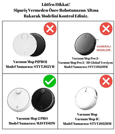 Xiaomi Mop 2 Lite (MJSTL) Uyumlu Yedek Ana Fırça ve Yan Fırça-3 Parça
