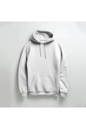 Little King Baskılı Beyaz Renk Kapüşonlu Sweatshirt Hoodie Kalın Kumaş 3 İplik Şardonlu