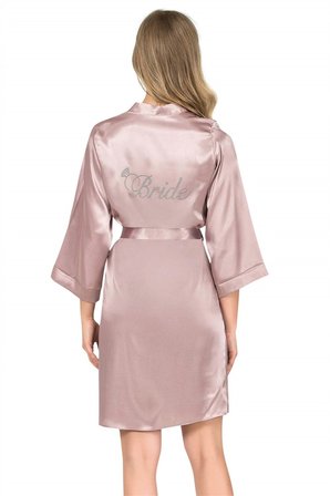 Vizon Kısa Saten Bride Sabahlık