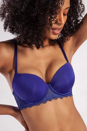 Garland Big Size Plunge Bra, Saks Mavi Konforlu Ve Şık Sütyen