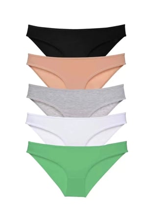 5 Adet Süper Eko Set Likralı Kadın Slip Külot Siyah Ten Gri Beyaz Yeşil