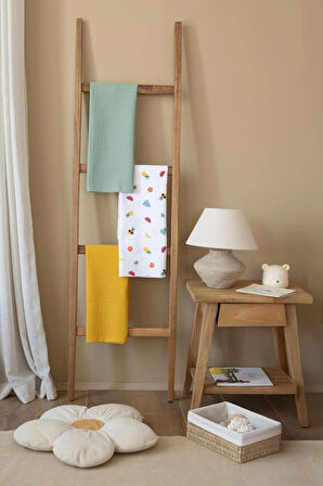  Çok Amaçlı Müslin Örtü & Battaniye 3'lü Set %100 Pamuk Oeko-teks Sertifikalı 80x80 Cm