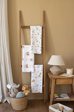 Çok Amaçlı Müslin Örtü & Battaniye 3'lü Set %100 Pamuk Oeko-teks Sertifikalı 80x80 Cm