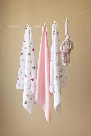 Çok Amaçlı Müslin Örtü & Battaniye 3'lü Set %100 Pamuk Oeko-teks Sertifikalı 80x80 Cm