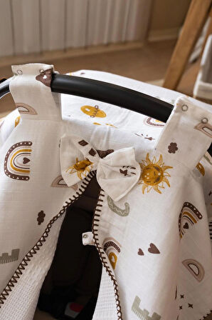 lizayn home %100 Pamuklu Çift Taraflı Müslin Puset Örtüsü