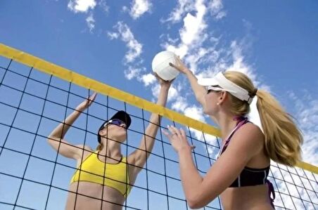 RENKLİ Voleybol Filesi_Standart Boy_9.5 m_Outdoor_Dayanıklı Kalın Naylon_Okullar_Siteler_Oteller_Tatil Köyleri icin 