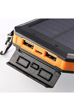  Solar Powerbank 1xUSB 10.000mAh LCD Ekran Dahili USB Mikro Type-C Powerbank