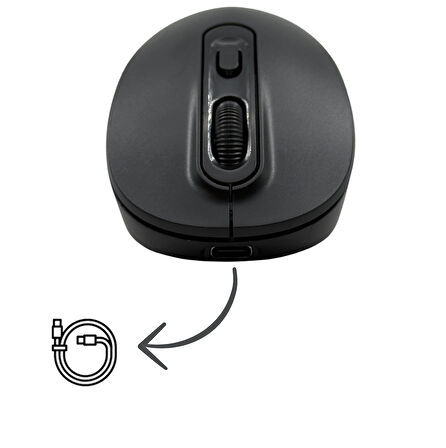 Çift Modlu Kablosuz Bluetooth Mouse Şarj Edilebilir Sessiz Tıklama Mouse Tablet Telefon PC Uyumlu