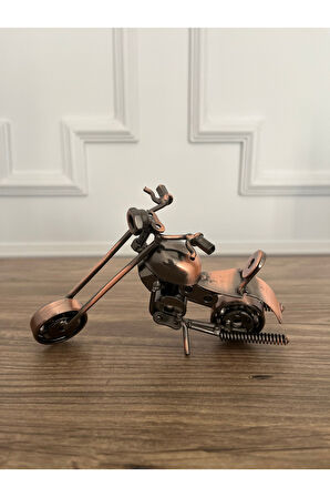 El Yapımı Dekoratif Metal Motosiklet - 15 x 9 cm
