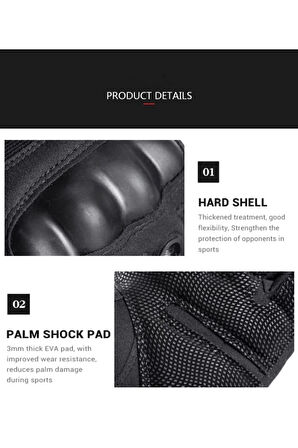 Motosiklet Hard Shell Taktik Eldiven Korumalı Uzun Haki Yeşil