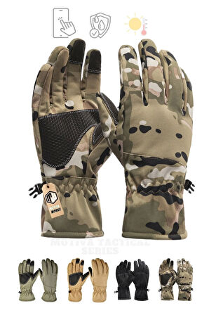 Su Geçirmez Softshell Multicam Motosiklet Taktik Spor Kışlık Kar Balıkçı Eldiveni
