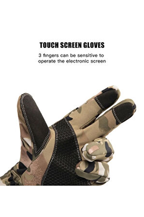 Su Geçirmez Softshell Multicam Motosiklet Taktik Spor Kışlık Kar Balıkçı Eldiveni