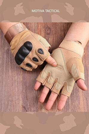 511 Model Taktik Combat Motosiklet Operasyon Outdoor Sport Korumalı Yarım Parmaksız Eldiven