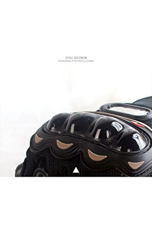 Motosiklet Eldiveni Siyah 3 Mevsim Korumalı Standart Elastik Kumaş