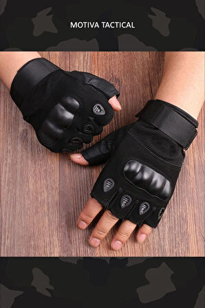 511 Model Taktik Combat Motosiklet Operasyon Outdoor Sport Korumalı Yarım Parmaksız Eldiven