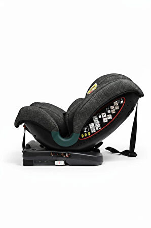 locos 0-36 kg 360 Derece Dönebilen İsofixli Çocuk Oto Koltuğu Siyah