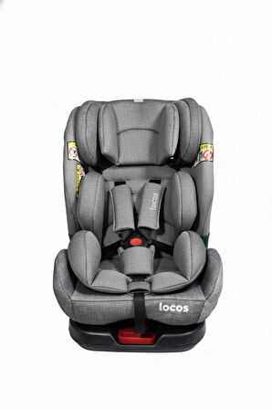 0-36 kg 360 Derece Dönebilen İsofixli Çocuk Oto Koltuğu Gri