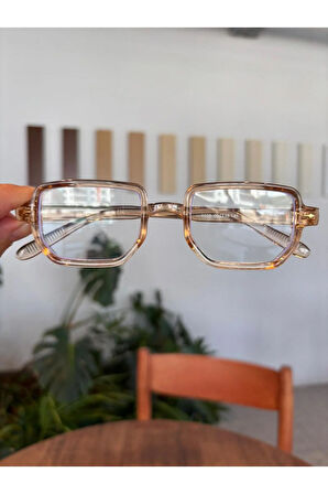 Lodin Geometrik Köşeli Mavi Işık korumalı Gözlük | 50 Ekartman | Cam değişmeye Uygun